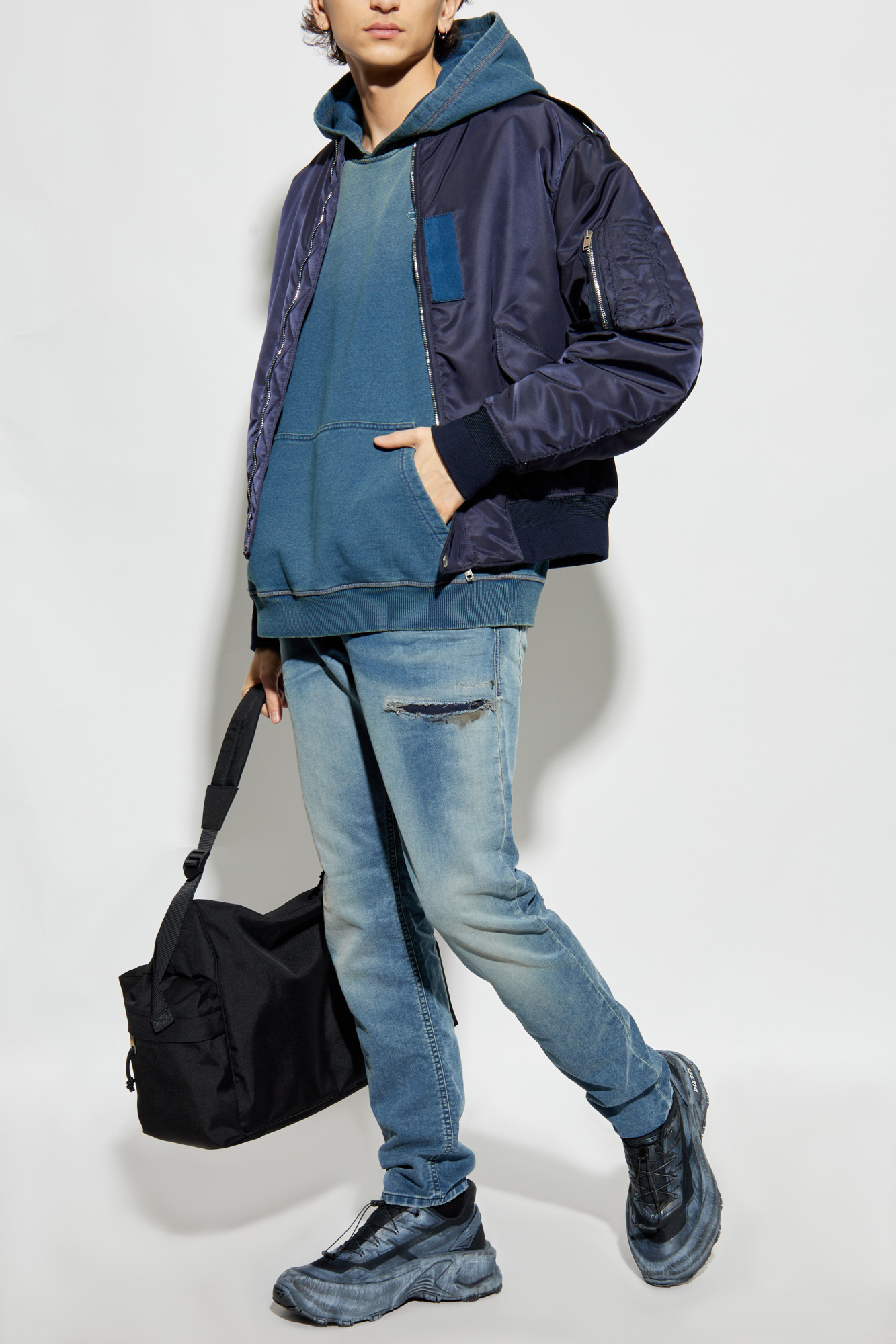 【関税込み】Diesel ブルー S-Boxt-Hood-R6 フーディ Diesel: Blue S-Boxt-Hood-R6 Hoodie | SSENSE